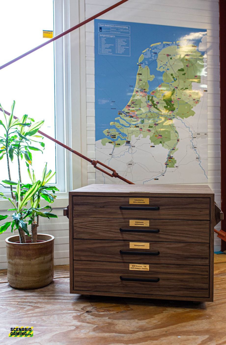 Het Crisis Cabinet voor een kaart van Nederland