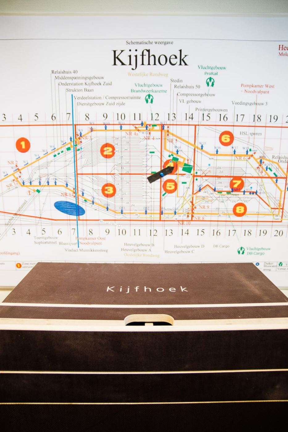 De opbergkar voor de plattegrond van Kijfhoek